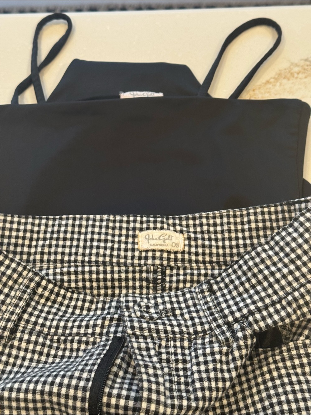 Black Tank with Gingham Shorts Set - John Galt & Black